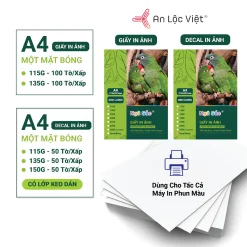 [GIẤY ẢNH DECAL CỰC HOT] 100 tờ Giấy in ảnh Decal A4 1 mặt nhiều ĐL 110 - 135 - 150gsm với chất lượng bản in đẹp sắc nét