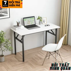 Bàn xếp gấp gọn đã lắp ráp sẳn , bàn làm việc , học tập KT R50 D80 C75 khung chân bàn phủ sơn 2 lớp tỉnh điện chống rỉ