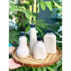 [ Sỉ 30-50-100) Chai nhựa đựng trà sữa vuông, tròn 50ml- 120ml-150ml-330ml kèm nắp