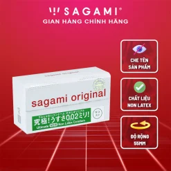 Bao cao su Sagami 002 - siêu mỏng 0.02mm - non latex - hộp 12 chiếc