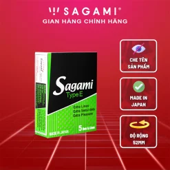 Bao cao su Sagami type E có gân gai hộp 5 chiếc