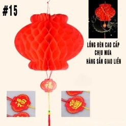 Trang Lồng Đèn Xếp Đỏ Chữ Phúc Treo Trí Tết Chịu Nước Kích Thước #15