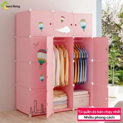 Tủ nhựa tủ ghép AISHA ô xéo thông minh tự lắp ráp, Tủ nhựa ghép, Tủ Nhựa Để Quần Áo Lắp Ghép,Tủ nhựa