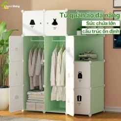 Tủ nhựa ghép AISHA,tủ Nhựa Để Quần Áo Lắp Ghép ,Tủ nhựa-tủ ghép có xéo thông minh tự lắp ráp,tủ nhựa