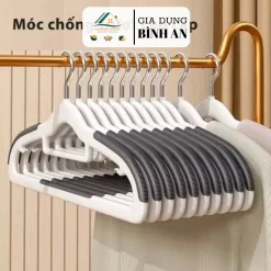 Set 10 Móc treo quần áo chống trượt đa năng xoay 360 độ chất nhựa cao cấp bền bỉ chịu được vật nặng