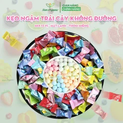 Kẹo Ngậm Trái Cây Mix Vị Không Đường Vitamin C Thơm Miệng Mát Lạnh
