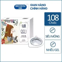 Bao cao su SLM 001 cực siêu mỏng, nhiều gel bôi trơn, nội đia Trung cao cấp - 108 bao (Có bán lẻ)