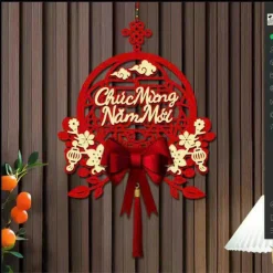 Khánh Quạt Nhung Đỏ Khắc Chữ TẾT PHÚC LỘC Phụ Kiện Trang Trí Tết 2026🌸free ship🌸