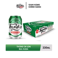 Nồng độ cồn 4.7% - Thùng 24 lon bia Huda 330ml (330ml/lon)