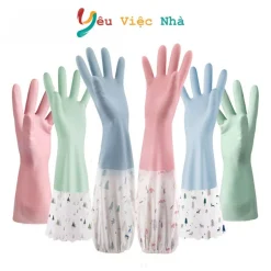 Găng Tay Cao Su Lót Nỉ, Găng Tay Rửa Bát Chén Cao Cấp Siêu Bền, Găng Tay Làm Bếp Tiện Lợi