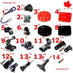 Phụ kiện cho action cam gopro, sjcam, eken, DJI Osmo Action, xiaomi