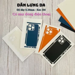 Dán lưng điện thoại, Miếng dán da 3M cắt sẵn, Dán skin iphone sam sung oppo xiaomi vivo độ dày 0.38mm