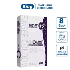 Bao cao su ngón tay có gai LES DO tím, bao cao su tay ngón có gai, bcs ngón tay bao cao su nữ 1 hộp 8 cái