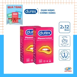 Combo 2 hộp bao cao su Durex Pleasuremax Gân Gai (24 Bao), đi đến đâu nàng run đến đó, kích thích cho cả 2