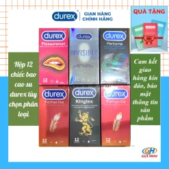 Hộp 12 bao cao su Durex tùy chọn phân loại - Đưa bạn đi đến từng cung bậc cảm xúc