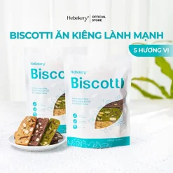 Bánh BISCOTTI Ăn Kiêng Nguyên Cám 5 VỊ HEBEKERY by HEBE - Bánh Ngũ Cốc Nướng Ăn Kiêng Không Đường Tinh Luyện