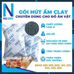 Gói hút ẩm thực phẩm Clay NUDRY dùng cho đồ ăn vặt đóng gói 1kg
