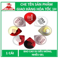 Bao cao su 001 JUNCAI Siêu mỏng 001mm, có Gân gai, Nhiều gel giúp, Kéo dài thời gian quan hệ