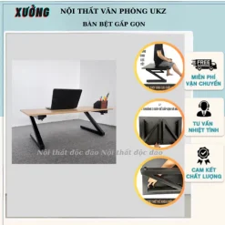 Bàn học , bàn làm việc ZB02 , bàn ngồi bệt chân xếp gấp gọn, bàn đã lắp ráp sẳn , Mặt bàn gổ MDF phủ melani chống ẩm