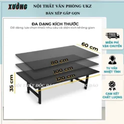Bàn ngồi bệt kiểu nhật , bàn học , bàn làm việc gấp xếp gọn ,khung chân chử H đã lắp ráp sẳn KT R60 D120 C35