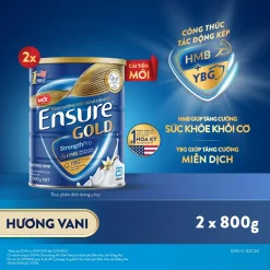 Combo 2 Lon Sữa bột Ensure Gold Abbott hương vani 800g/ 850g