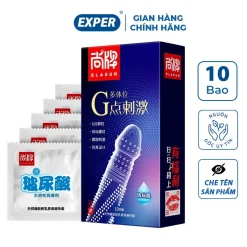 Bao cao su gai ELASUN hộp 10 cái, bcs gai siêu mỏng, bcs có gai kéo dài thời gian quan hệ