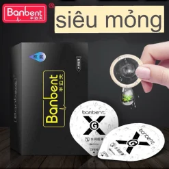 Bao cao su BANBENT 001, siêu mỏng, kéo dài time, hương thơm, nhiều gel - hộp 10 bcs