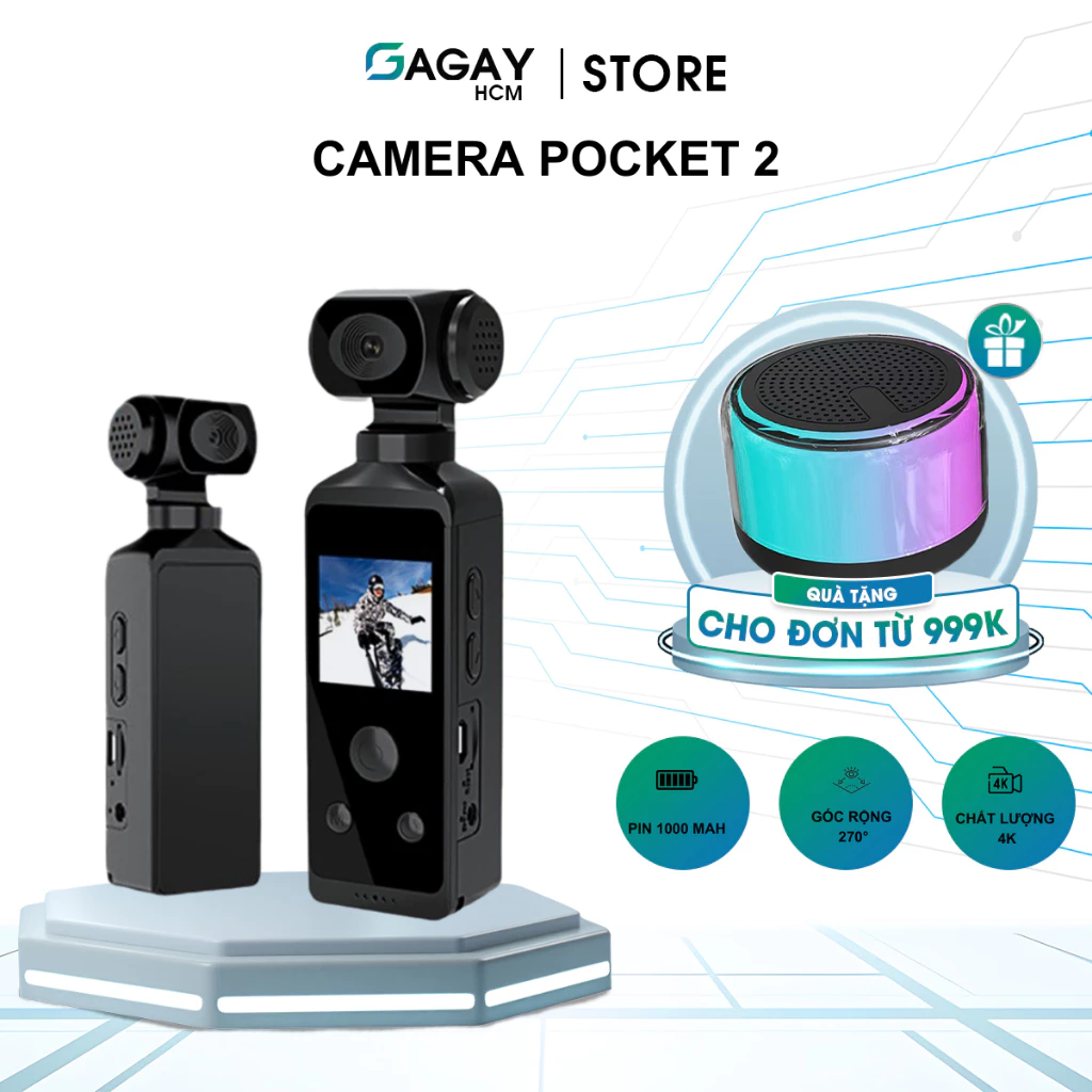 Camera GOPRO POCKET 2 máy quay phim cầm tay mini, ống kính xoay 270 độ, hình ảnh video sắc nét bảo hành 12 tháng