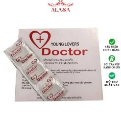 Bao cao su siêu mỏng YOUNG LOVERS DOCTOR, bcs kéo dài thời gian quan hệ,nhiều gel dùng cho gia đình, khách sạn, hộp 144c