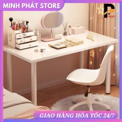 Bàn lắp ráp , khung bàn ovan chắc chắn , mặt bàn gỗ mdf dày 17mm , bảo hành 12 tháng - NT MINH PHÁT