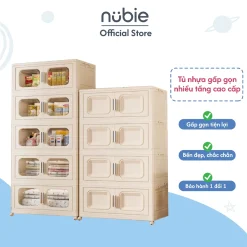 Tủ Nhựa Đồ Gấp Gọn Ngang 80/90cm, Tủ Đựng Quần Áo Đa Năng Dễ Dàng Lắp Ghép, Để Đồ Tiện Dụng, Tủ Để Đồ 4/5 Tầng