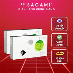 Combo 2 hộp bao cao su Sagami Exceed 2000 thiết kế 3D một lần thắt hộp 12 chiếc