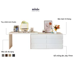Bàn trang điểm, bàn phấn, bàn làm việc Minis KHÔNG KÈM GƯƠNG, KHÔNG GHẾ nhiều ngăn kéo lắp ráp sẵn, bảo hành 12 tháng