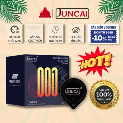 Bao cao su Juncai Long Time kéo dài thời gian quan hệ, siêu mỏng nhiều gel bôi trơn, gân gai cao cấp - hộp 10 bcs