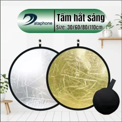 Tấm hắt sáng tròn đường kính 30/60/80/110cm đa năng 2in1 gồm 2 màu vàng và trắng tạo sáng cho khung hình chuyên nghiệp