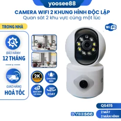 (BH 1 NĂM) Camera YooSee WIFI dùng trong nhà 2 mắt xem 2 khung hình cùng lúc xoay 360° xem đêm CÓ MÀU, đàm thoại 2 chiều