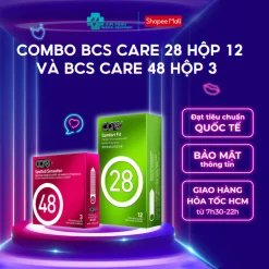 Combo Hộp 12 CARE 28 bao cao su mỏng nhiều gel bôi trơn và Hộp 3 CARE 48 bao cao su có gai cao cấp