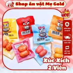 Combo xúc xích mini ăn liền, xúc xích bi sụn non nội địa TQ các vị (gói 2 viên)