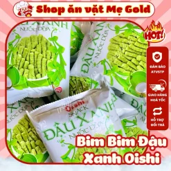 Combo bim bim Oishi đậu xanh nước dừa, snack đậu xanh tuổi thơ (gói 12g)