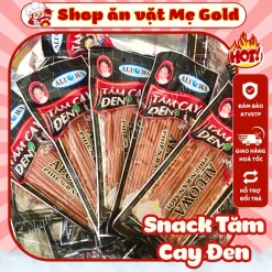 Combo snack tăm cay đen, bim que cay đen Aluowa, đồ ăn vặt cổng trường (gói 20g)