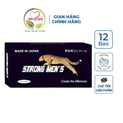 Bao cao su Strongmen's, Michio, Zero O2 Nhật Bản hộp 12 cái, bao cao su gân gai siêu mỏng kéo dài thời gian quan hệ