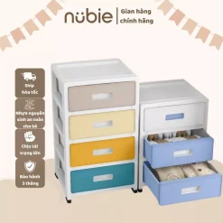 Nubie Tủ Đầu Giường 3/4/5 Tầng Có Bánh Xe,Tủ Đựng Đồ Lót, Tủ Đựng Đồ Đa Năng Bằng Nhựa PP Cao Cấp
