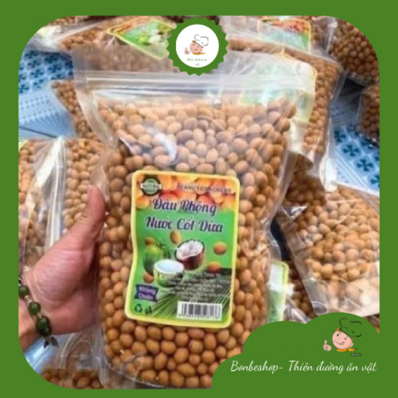 1kg Đậu phộng da cá vị nước cốt dừa giòn, thơm loại ngon ăn vặt