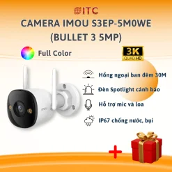 Camera imou ip wifi ngoài trời f22p f32fp f42p f42fp s3ep Bullet 3 cao cấp 5.0M (3K QHD) - Có màu ban đêm , báo động