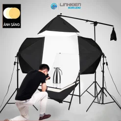 Bộ KIT Studio Chụp Ảnh Sản Phẩm Chân Đèn 2m Kèm Softbox 50x70 cm Hỗ Trợ Sáng, Quay Phim , Livestream