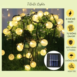 Đèn Led trang trí năng lượng mặt trời , đèn nháy trang trí ngoài trời, trang trí noel lễ tết bi bọt 30-50-100 bóng led