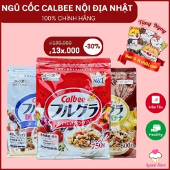 【DATE MỚI+TẶNG 50G】Ngũ cốc Calbee Nhật Bản Mix Sữa Trái Cây Sấy Granola Ăn Sáng Eatclean Lanna Store