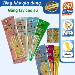 Găng tay cao su rửa chén bát, giặt đồ, Bao tay cao su Đông Cầu Vồng nhiều size