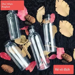 (Sỉ 30-50-100) Chai Nhựa Đựng Trà Sữa Nắp Đen 50ml-100ml-150ml-330ml-500ml. NHỰA HUYSUN. Có Test Kiểm Định Chất Lượng