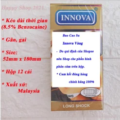 Bao cao su INNOVA Vàng hộp 12 cái kéo dài thời gian gân gai
